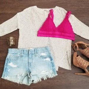 Metallic open back knitted sweater size small